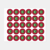 モルディブ国旗 ラベル (シート)