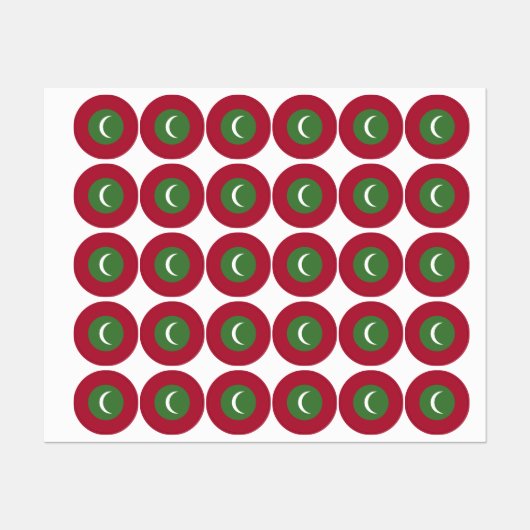 モルディブ国旗 ラベル (シート)