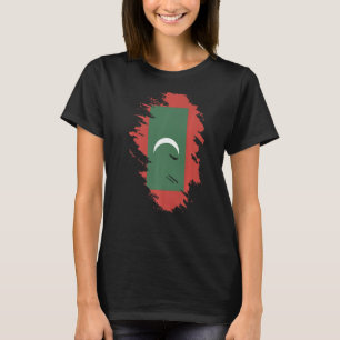 モルディブ土産婦人国男性へ旗 Tシャツ