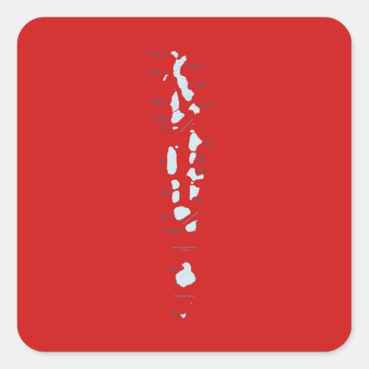 モルディブ地図ステッカー スクエアシール (正面)