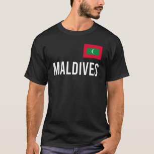 モルディブ女性男性キッズモルディブ国旗の土産 Tシャツ