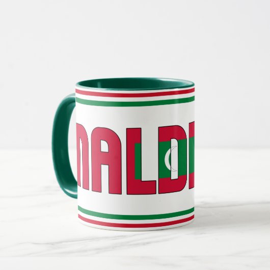 モルディブ愛国的なコーヒーとシピン マグカップ (正面左)