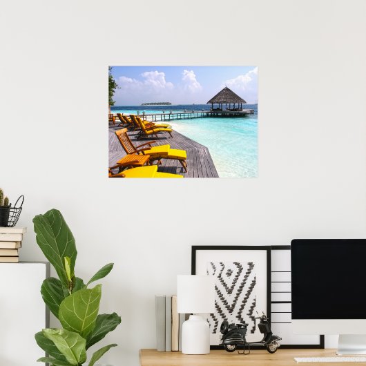 モルディブ桟橋 ポスター (ホームオフィス)