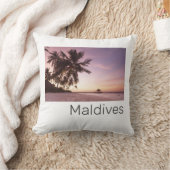 モルディブ海インディアンビーチサンセットアイランドサミナル クッション (ブランケット)
