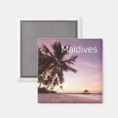 モルディブ海インディアンビーチサンセットアイランドサミナル マグネット (正面/裏面)