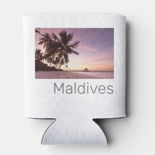 モルディブ海インディアンビーチサンセットアイランドサミナル 缶クーラー (裏面)