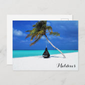 モルディブ熱帯ビーチ旅行写真 ポストカード (正面/裏面)