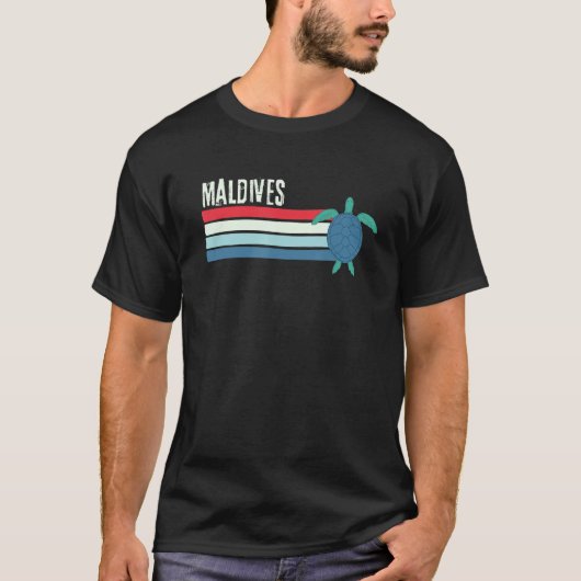モルディブ熱帯海カメ Tシャツ (正面)