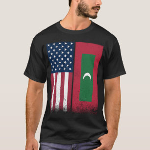 モルディブ諸島アメリカ国旗誇りを持ったUSAモルディ Tシャツ