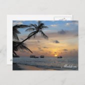 モルディブ – カンドルドゥー島の夕日はがき ポストカード (正面/裏面)
