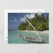 モルディブ、北の男性環礁、クダ島 ポストカード (正面/裏面)