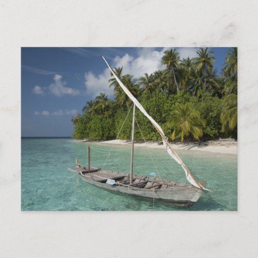 モルディブ、北の男性環礁、クダ島 ポストカード (正面)