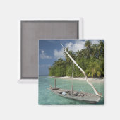 モルディブ、北の男性環礁、クダ島 マグネット (正面/裏面)