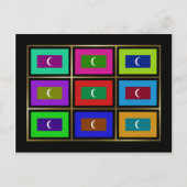 モルディブMultihueは郵便はがきに印を付けます ポストカード (正面)