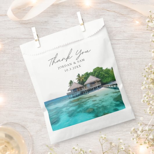 モルディ結婚ブのビーチ写真 フェイバーバッグ (クリップ留めされた状態)