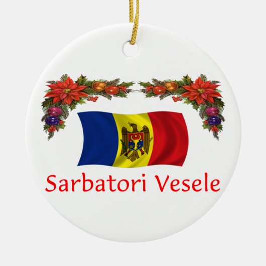 モルドバのクリスマス セラミックオーナメント (正面)