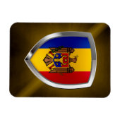 モルドバのメタリックエンブレム マグネット (横)
