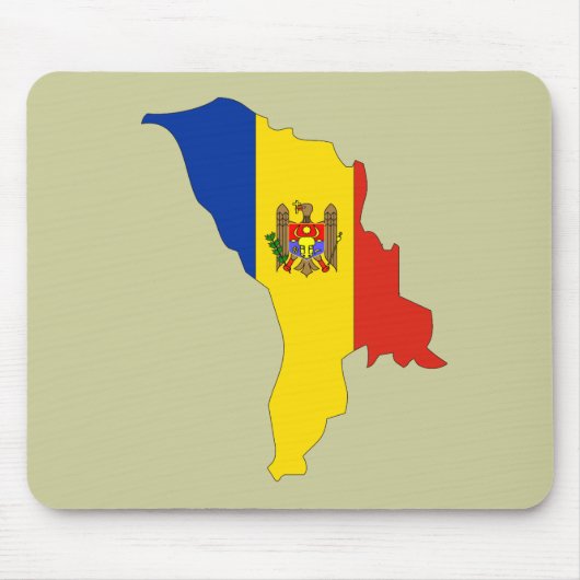 モルドバの旗の地図 マウスパッド (正面)