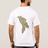 モルドバの旗+地図+テキストTシャツ Tシャツ (裏面)