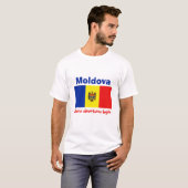 モルドバの旗+地図+テキストTシャツ Tシャツ (正面フル)
