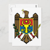 モルドバ公式コートオブアームズ紋章 ポストカード (正面/裏面)