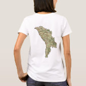 モルドバ国旗と地図dk Tシャツ (裏面)