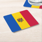 モルドバ国旗 スクエアペーパーコースター (アングル)