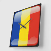 モルドバ国旗 スクエア壁時計 (傾斜)