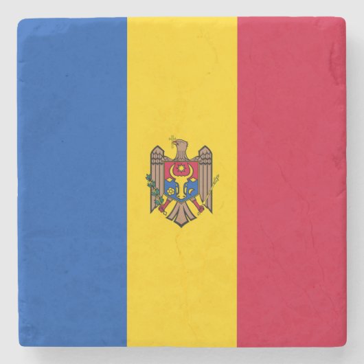 モルドバ国旗 ストーンコースター (正面)