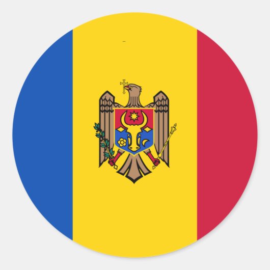 モルドバ国旗 ラウンドシール (正面)