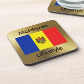 モルドバ国旗+文字コースター コースター (左側)