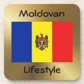 モルドバ国旗+文字コースター コースター (正面)