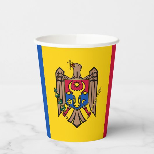 モルドバ国旗 紙コップ (左)