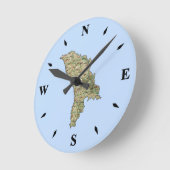 モルドバ地図の時計 ラウンド壁時計 (傾斜)