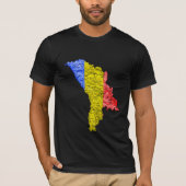 モルドバ旗色マップTシャツ Tシャツ (正面)