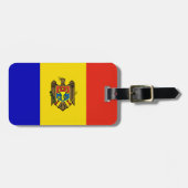 モルドバ簡単ID個人用フラグ ラゲッジタグ (正面横)