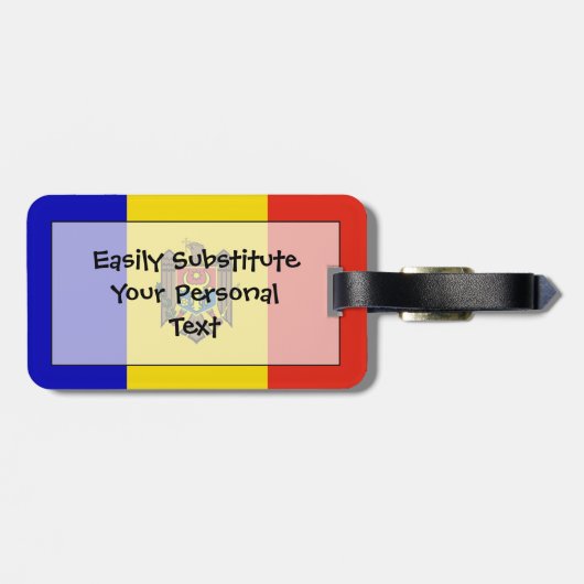 モルドバ簡単ID個人用フラグ ラゲッジタグ (裏面横)