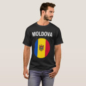 モルドバ 国旗 モダン Tシャツ (正面フル)