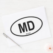 モルドバ「MD」 楕円形シール (封筒)