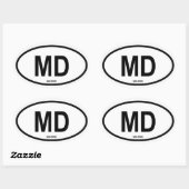 モルドバ「MD」 楕円形シール (シート)