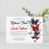 モルフォとモナークの赤と黒の蝶 招待状 (スタンド正面)