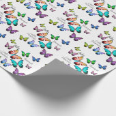 モルフォカラフルブルーレインボーチョウの領域 ラッピングペーパー (角)