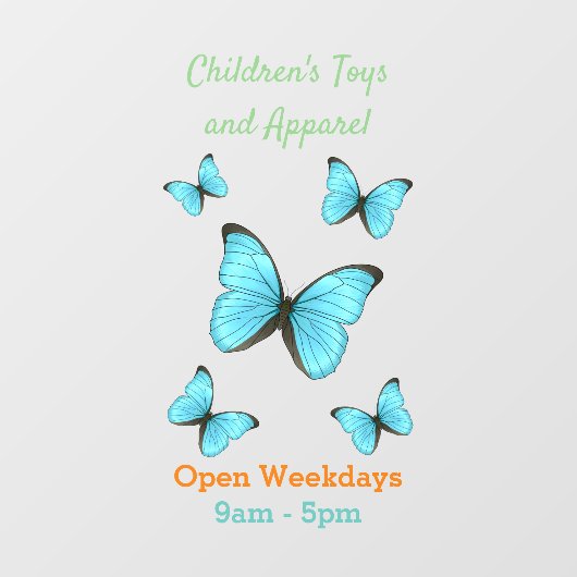 モルフォ蝶の漫画イラストレーション ウィンドウサイン (シート)