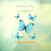 モルフォ蝶の漫画イラストレーション ウィンドウサイン (シート3)