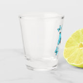 モルフォ蝶の漫画イラストレーション ショットグラス (左)