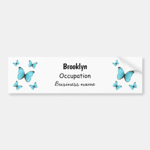 モルフォ蝶の漫画イラストレーション バンパーステッカー