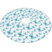 モルフォ蝶の漫画イラストレーション ブラッシュドポリエステルツリースカート (アングル)