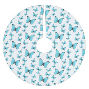 モルフォ蝶の漫画イラストレーション ブラッシュドポリエステルツリースカート