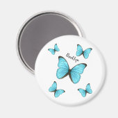 モルフォ蝶の漫画イラストレーション マグネット (正面/裏面)