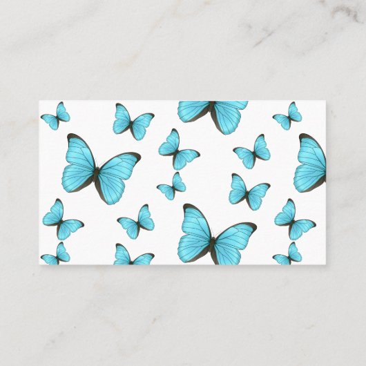 モルフォ蝶の漫画イラストレーション 名刺 (裏面)